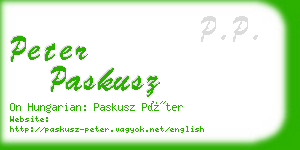 peter paskusz business card